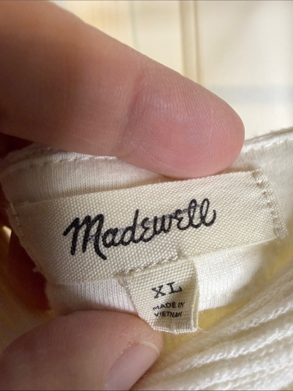 Madewell Cream Tie-Shoulder Textured Tank Top - Picture 2 of 5